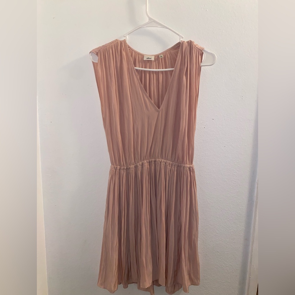 Aritzia Blush Pink Pleated Dress